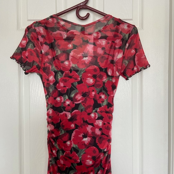 NWT Floral Red H&M Dress - Picture 7 of 10